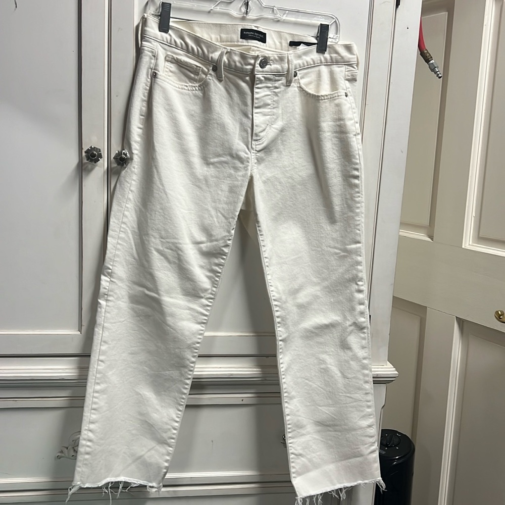 banana republic girlfriend jeans white size 29